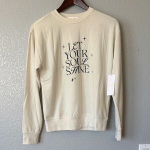 Spiritual Gangster Cream Sweatshirt with Gold Print